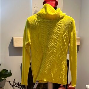 Bright Yellow Cowl Neck Sweater